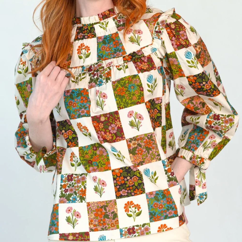 Olivia James The Label Emma Patchwork Top - NWT - Medium